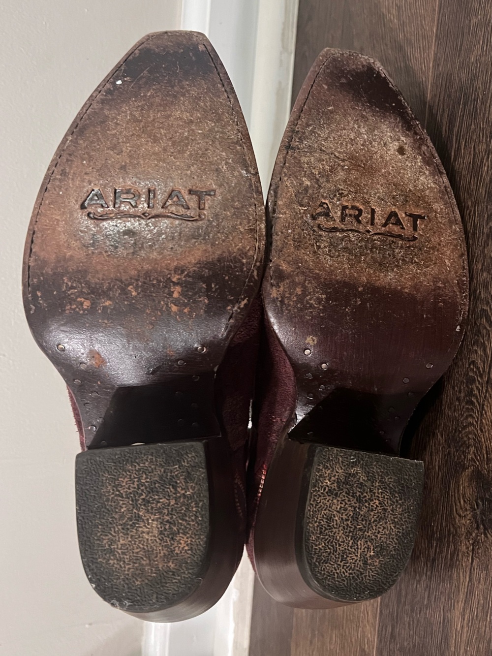 Women’s Ariat Dixon X Toe Western Bootie Merlot Suede 9.5 - Picture 7 of 8